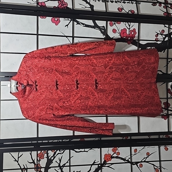 Lafayette 148 New‎ York Burgundy Chinese Style Jacket Size 4 - Picture 1 of 8